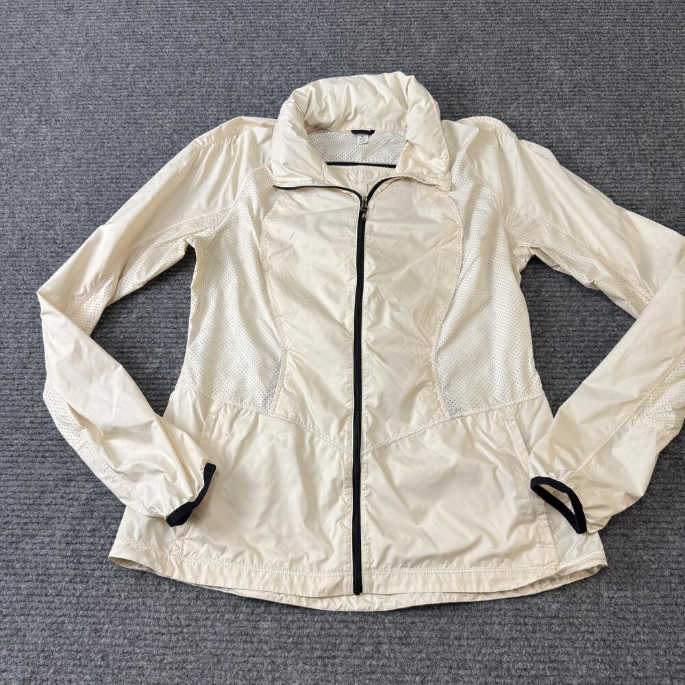 Lululemon Jacket Womens 8 White Hooded Packable Windbreaker Full Zip Running